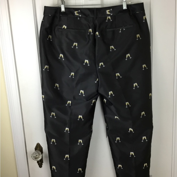 Talbots Black Ankle Pants with White Pattern - Picture 4 of 8